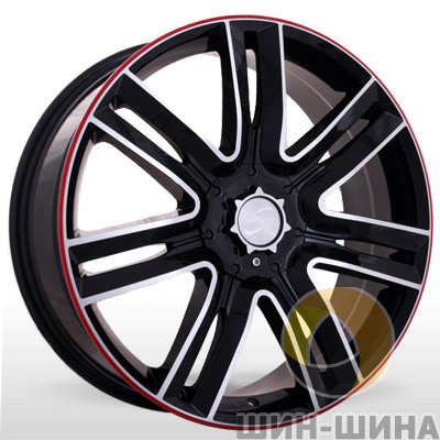 Диски BK 207 BPRL (Black Polished Red Line) Storm
